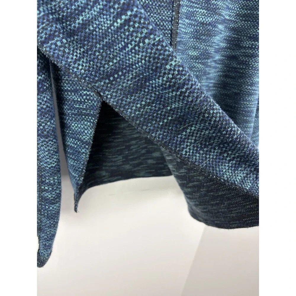 Free People We The Free Sunny Days Marled Funnel Neck Boxy Sweater Blue Xs
